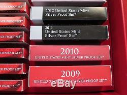 1999-2016 Silver Proof Sets In Red Storage Box