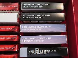 1999-2016 Silver Proof Sets In Red Storage Box