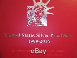 1999-2016 Silver Proof Sets In Red Storage Box