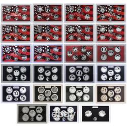 1999-2021 S State & Park Quarter 90% Silver Proof Set Run No Box or COA 113 Coin