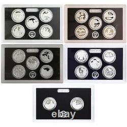 1999-2021 S State & Park Quarter 90% Silver Proof Set Run No Box or COA 113 Coin