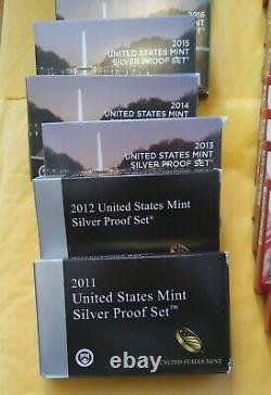 1999 2021 US Mint Silver Proof Sets Complete Run With Mint Boxes & COAs 23 Total