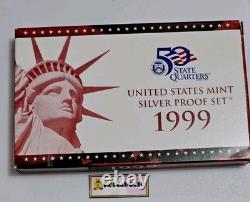1999 S SILVER Proof Set in Original Box with COA, From Storage FIRST IN SERIES 1999 S SILVER Proof Set in Original Box with COA, From Storage FIRST IN SERIES