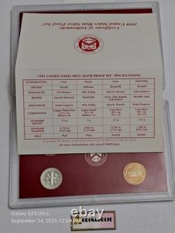 1999 S SILVER Proof Set in Original Box with COA, From Storage FIRST IN SERIES