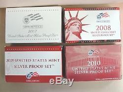 1999 S Thru 2010 S Silver Proof Set Run Of 12 Sets In OGP With COA'S