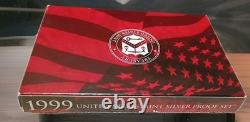 1999-S United States Mint Silver Proof 9 Coin Set with COA & Original Box(Nice)