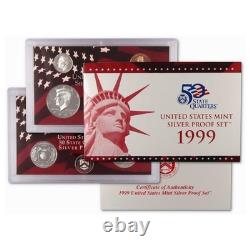 1999 Silver Proof Set U. S. Mint Original Government Packaging OGP COA