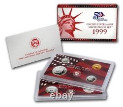 1999 US Silver Proof Set Original Government Packaging Note Melt Is Over 95.00