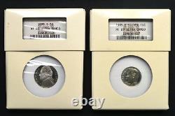 1999 U. S. Silver Proof Set Contained in Intercept Shield Cases NGC PF69 UCAM