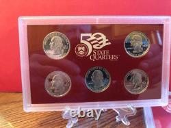 1999 United States Mint SILVER PROOF SET 9 Coin Set with State Quarters and COA