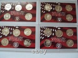 1999 s to 2009 s silver proof 50 state an territorie quarter sets no box no coa