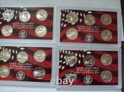 1999 s to 2009 s silver proof 50 state an territorie quarter sets no box no coa