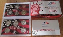1999 to 2009 Silver Proof Set U. S. Mint COA 11 Silver Sets with Silver Quarters