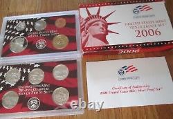1999 to 2009 Silver Proof Set U. S. Mint COA 11 Silver Sets with Silver Quarters