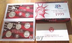 1999 to 2011 Silver Proof Set U. S. Mint COA 13 Silver Sets with Silver Quarters