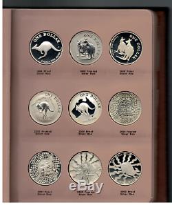1oz SILVER KANGAROOS SET 1993 to 2008 (36 coins) INCLUDE 2007 ROLF & Gold Proof