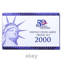 2000 S Proof Set 10 Pack Nice Original Boxes & COAs US Mint 100 Coin Lot