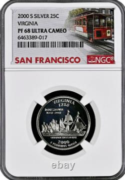 2000-S Silver Proof Set 10 Coin US Mint Set NGC graded PF67 Ultra Cameo