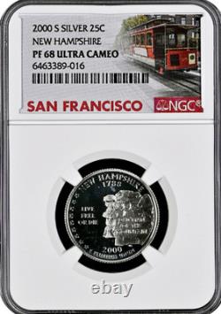 2000-S Silver Proof Set 10 Coin US Mint Set NGC graded PF67 Ultra Cameo