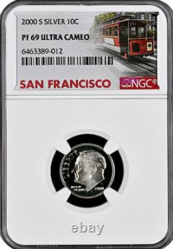 2000-S Silver Proof Set 10 Coin US Mint Set NGC graded PF67 Ultra Cameo