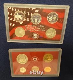 2000 Silver US Mint Proof Set OGP COA-10 Total Coins Including State Quarters