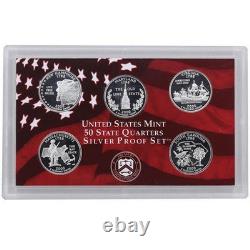2000 US Mint Silver Proof set 90% state Quarters Kennedy (OGP) 10 coins