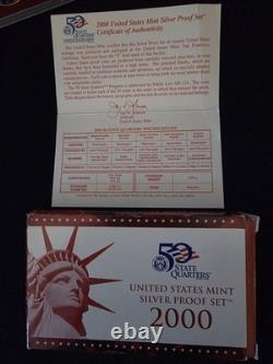 2000-s Us Mint Silver Proof Set 1.33oz W Coa