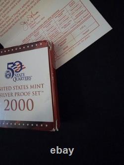 2000-s Us Mint Silver Proof Set 1.33oz W Coa