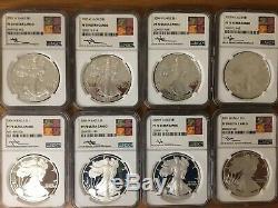 2001-2019 Proof Silver Eagle Set John Mercanti Signed NGC PF70 18 Coins Total