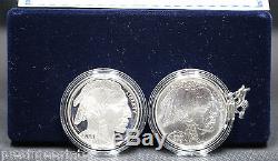 2001 American Buffalo Proof And Uncirculated Silver Dollar 2 Coin Set U. S. Mint
