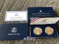 2001 American Buffalo PROOF & UNCIRCULATED Silver Dollars Commemorative Coin Set