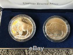 2001 American Buffalo PROOF & UNCIRCULATED Silver Dollars Commemorative Coin Set