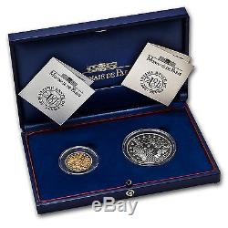 2001 France 2-Coin Gold & Silver Euro Conversion Proof Set SKU #69042