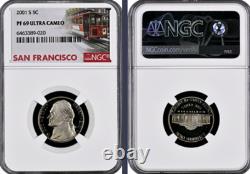 2001-S 10-coin Silver Proof Set NGC graded PF69 Ultra Cameo