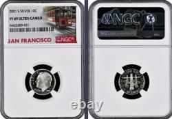 2001-S 10-coin Silver Proof Set NGC graded PF69 Ultra Cameo