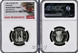 2001-S 10-coin Silver Proof Set NGC graded PF69 Ultra Cameo