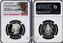 2001-S 10-coin Silver Proof Set NGC graded PF69 Ultra Cameo