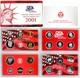 2001 S Us Mint Silver Proof 10 Coin Set With Coa & Original Box Nice