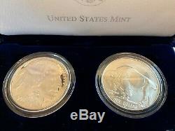 2001 U. S. American Buffalo Proof Silver Dollar Commemorative 2 Coin Set