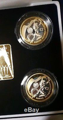 2002 Commonwealth Games £2 Two Pound Silver Proof 4 Coin Set box/coa/outer