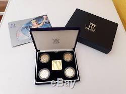 2002 Commonwealth Games Manchester 2 Pound Silver Proof 4 Coin Set Boxed # 2