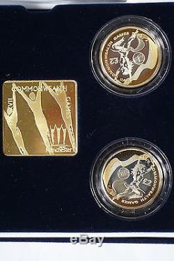 2002 Manchester Commonwealth Games commemorative £2 silver proof set, with CoA