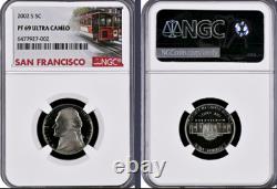 2002-S 10-coin Silver Proof Set NGC graded PF69 Ultra Cameo