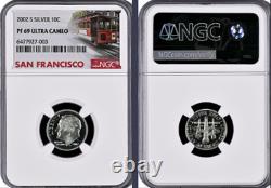 2002-S 10-coin Silver Proof Set NGC graded PF69 Ultra Cameo