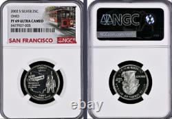 2002-S 10-coin Silver Proof Set NGC graded PF69 Ultra Cameo