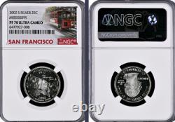 2002-S 10-coin Silver Proof Set NGC graded PF69 Ultra Cameo