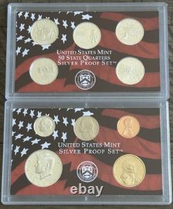 2002-S US Mint Silver Proof Set Complete OGP COA 90% Silver 10 Coins Multi-Lens