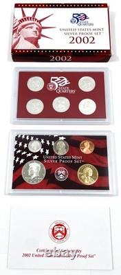 2002-S United States Mint 90% Silver Proof 10 Coin Set In OGP with COA COMPLETE