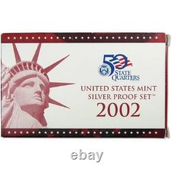 2002 Silver Proof Set U. S. Mint Original Government Packaging OGP COA