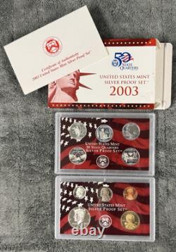 2003-2008 U. S. Mint Silver Proof Sets-Lot of 6 Boxes